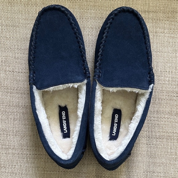 Lands’ End Women's Fuzzy Lined Suede Moccasin
Slippers - Picture 4 of 16